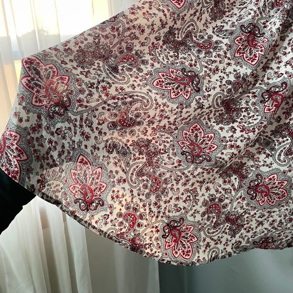 Chaps Peasant Top Plus Size 2X Paisley Country Boho Preppy Western Lightweight - Picture 8 of 10